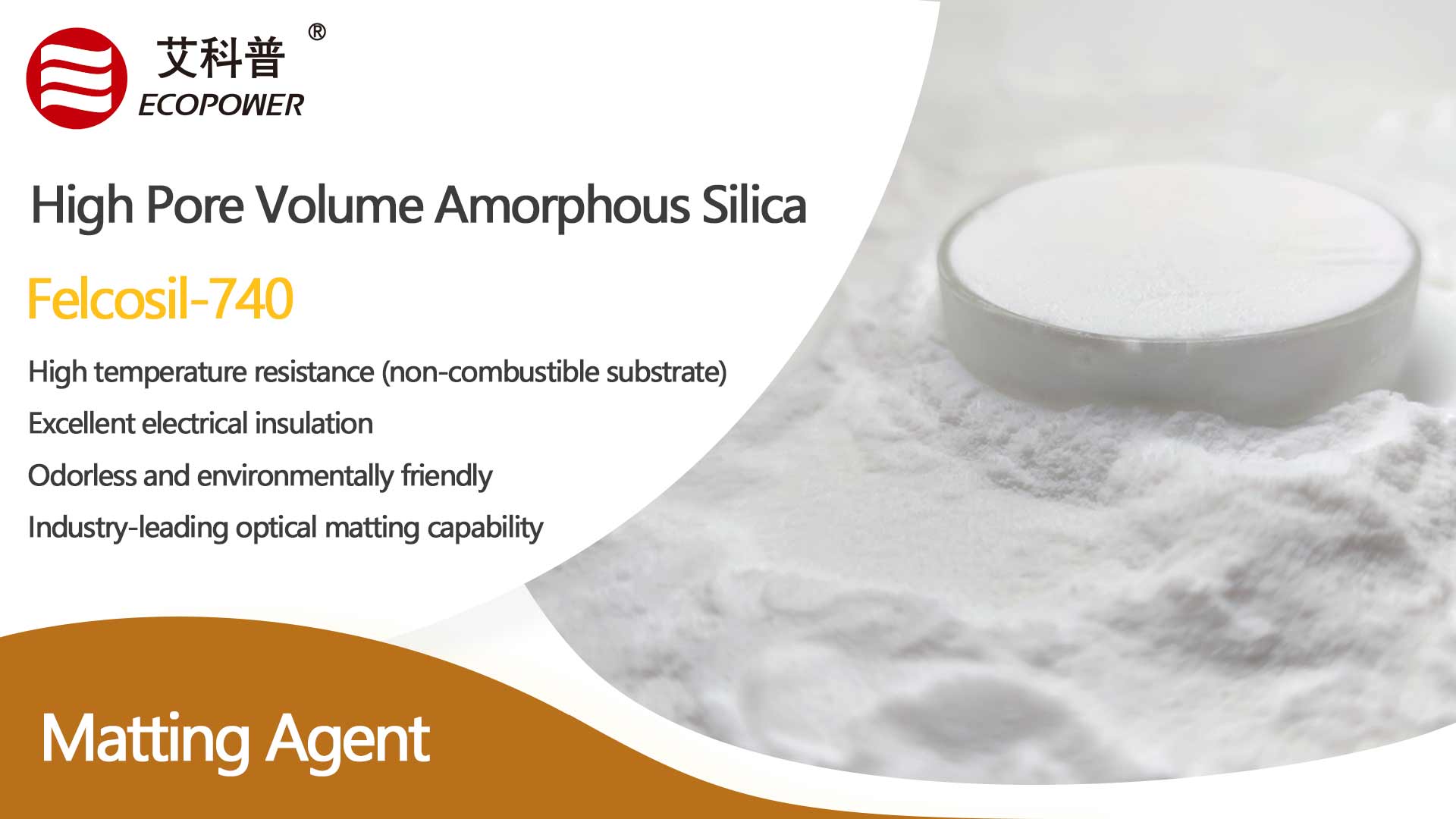 Ecopower Felcosil-740 Amorphous Silica: High-Efficiency Matting Filler for Coatings | Sol-Gel Technology